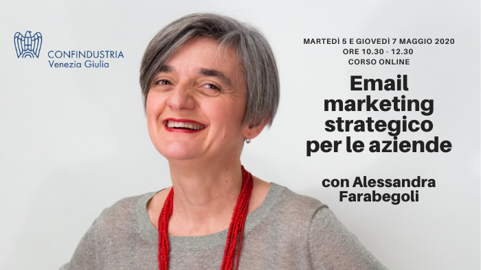 Locandina del corso di email marketing con Alessandra Farabegoli